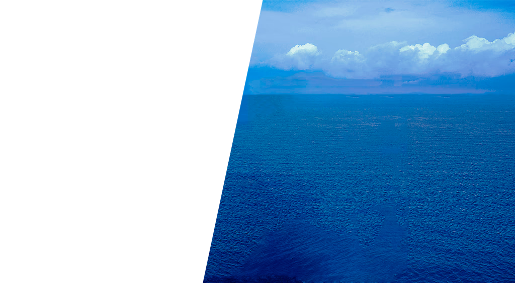 animação e um navio no alto mar, com três wireframes envolvendo o barco, o mar e o ceu